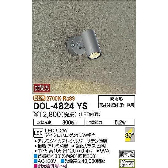 DOL-4824YS ダイコー 屋外用スポットライト LED（電球色）_1