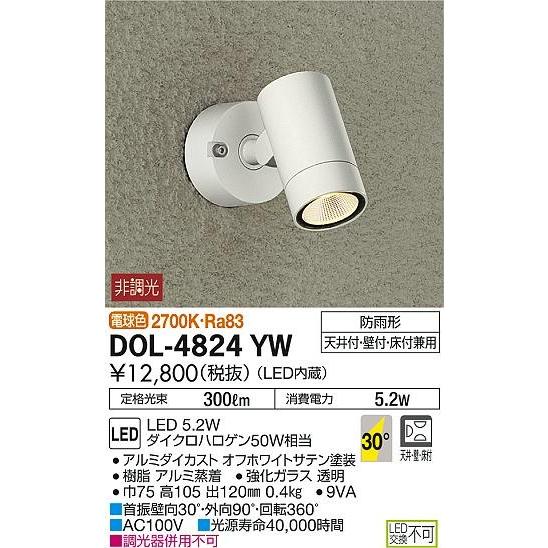 DOL-4824YW ダイコー 屋外用スポットライト LED（電球色）