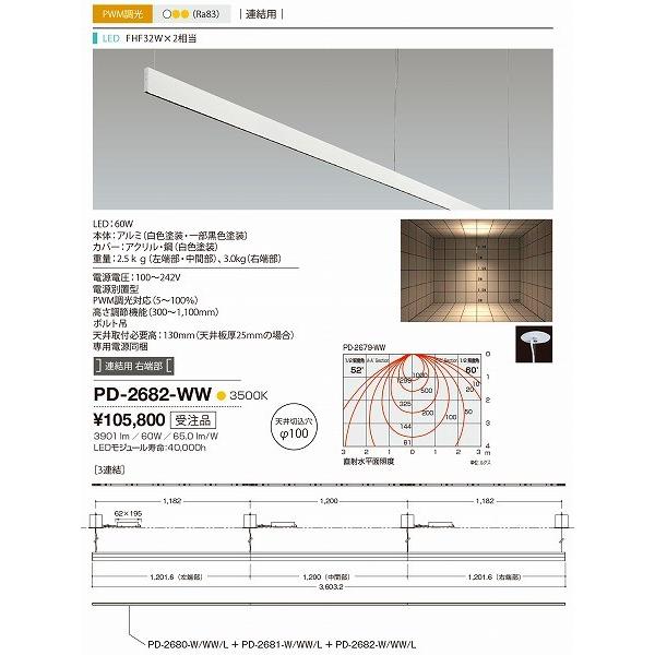 2017年2月発売予定 PD-2682-WW 山田照明 ペンダント 白色 LED
