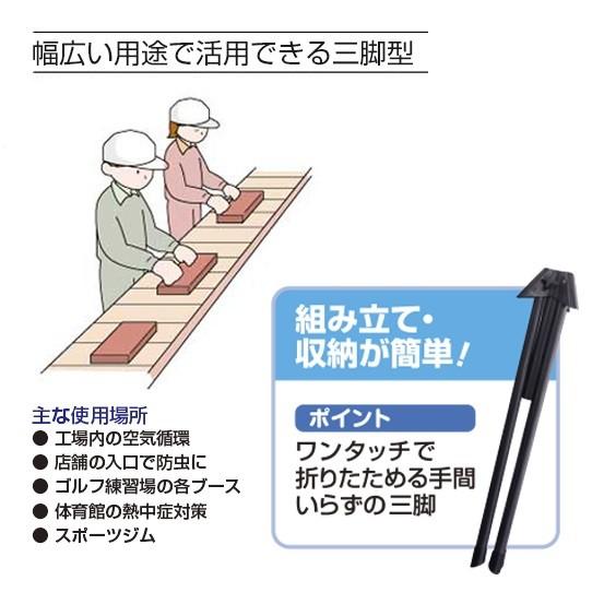 工場扇 羽根径45cm ワンタッチ折りたたみ三脚型（スピンナー固定式