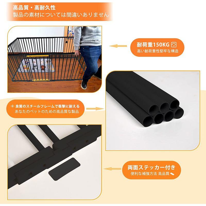 Rsoeei 黒いペットサークル 室内 ドッグサークル12面 犬 サークルケージ 小型 おしゃれ ペットフェンス ドア付き DIY ゲージ ペットフェンス 黒いペットサークル 室内 ドッグサークル12面 犬 サークルケージ 小型 おしゃれ ドア付き DIY ゲージ