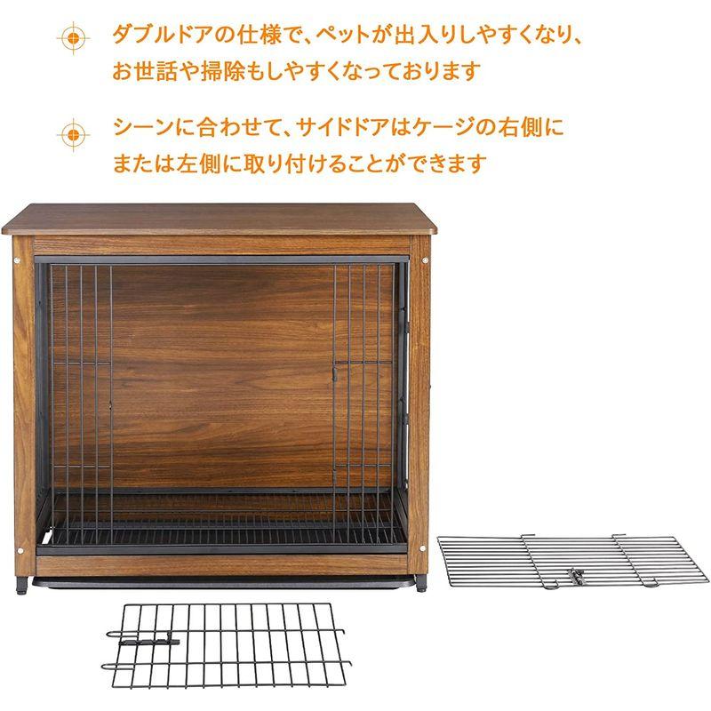 小型犬用ケージ 屋根付き 木製犬小屋 大きい おしゃれ ウッディサークル 室内 うさぎケージ すのこ/トレー付き 幅60cm 屋根付き 木製犬小屋 大きい おしゃれ ウッディサークル 室内 うさぎケージ すのこ/トレー付き 幅60cm