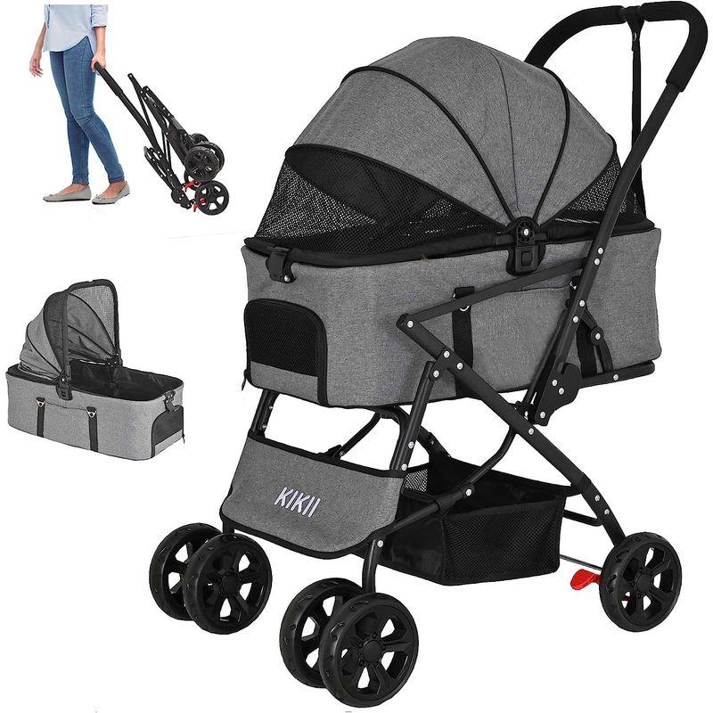 KIKII ペットカート分離型 ペットバック 車載用バック 3way 4輪 犬用ベビーカー 犬 猫バギー 小型犬 中型犬カート 多頭 メッシ ペットカート分離型 ペットバック 車載用バック 3way 4輪 犬用ベビーカー 犬 猫バギー 小型犬 中型犬カート 多頭 メッシ