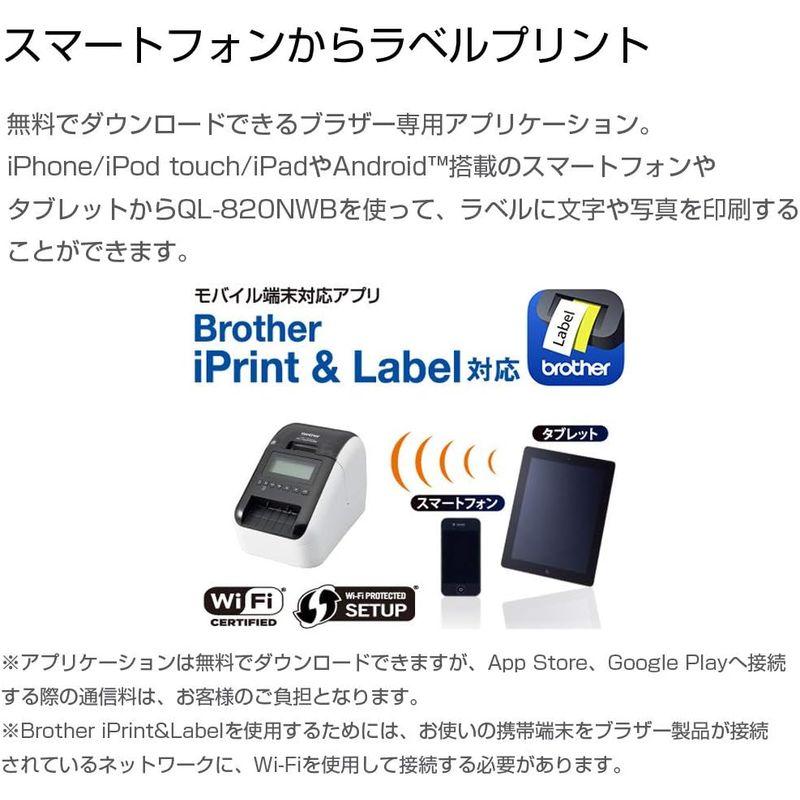 人気の春夏ブラザー工業 モノクロ 感熱ラベルプリンター QL-820NWB シール、ラベル ブラザー 感熱ラベルプリンター QL-1115NWB (23mm~102mm幅対応 DKテープ DKラベル DTロール)