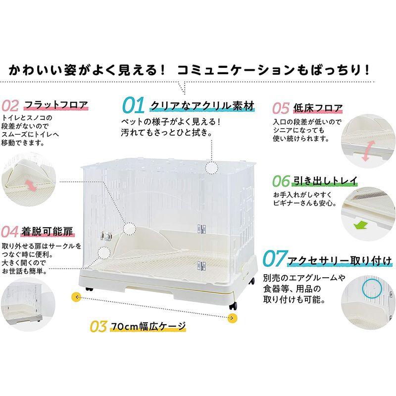 【24時間以内発送】 ジェックス スマートルームクリア うさぎ用アクリル製ケージ 段差が低い 観音開きタイプ 引き出し・トイレ付き ホワイト 【SKC6956070048】(25357円)