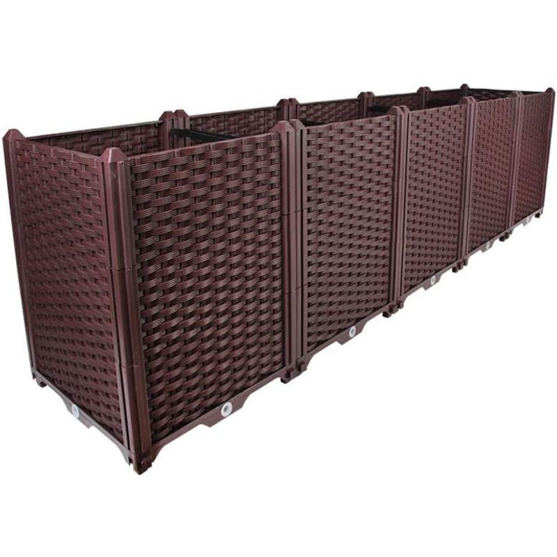 BAOYOUNI 組み立て簡単ガーデンボックス プランターボックスプラスチック鉢植え入れ花 植物 栽培ブラウン 鉢用品 大型プランター 莱園 組み立て簡単ガーデンボックス プランターボックスプラスチック鉢植え入れ花 植物 栽培ブラウン 鉢用品 大型プランター 莱園