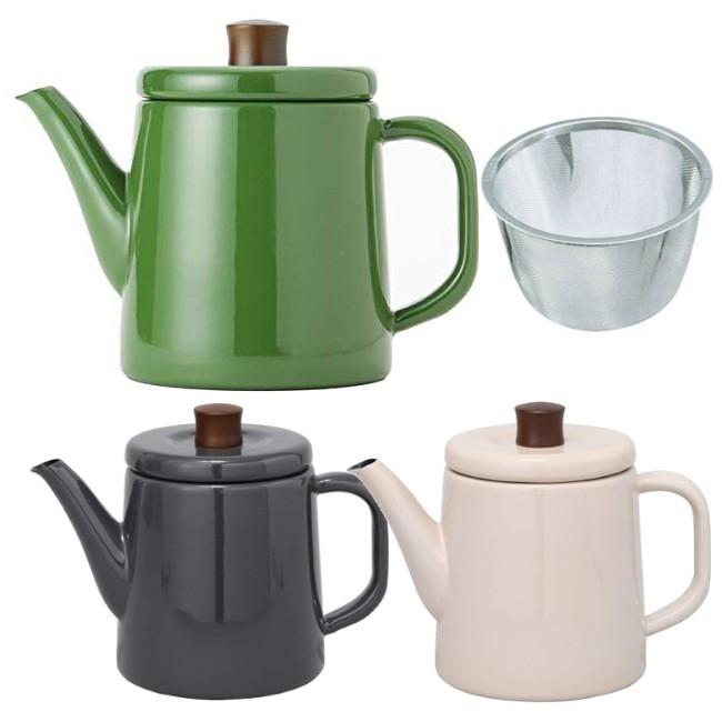 おしゃれ 日本製 Ih ホーロー 野田琺瑯 やかん ポトル 1 5l 茶こし付 かわいい グリーン ベージュ グレー 薬草やかん Noda tya やかん屋 通販 Yahoo ショッピング