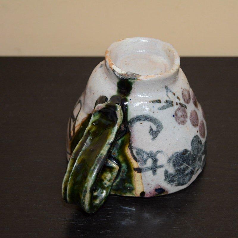 美濃焼 織部ぶどう文マグカップ コーヒーカップ 早蕨窯 佐藤和次 [美術