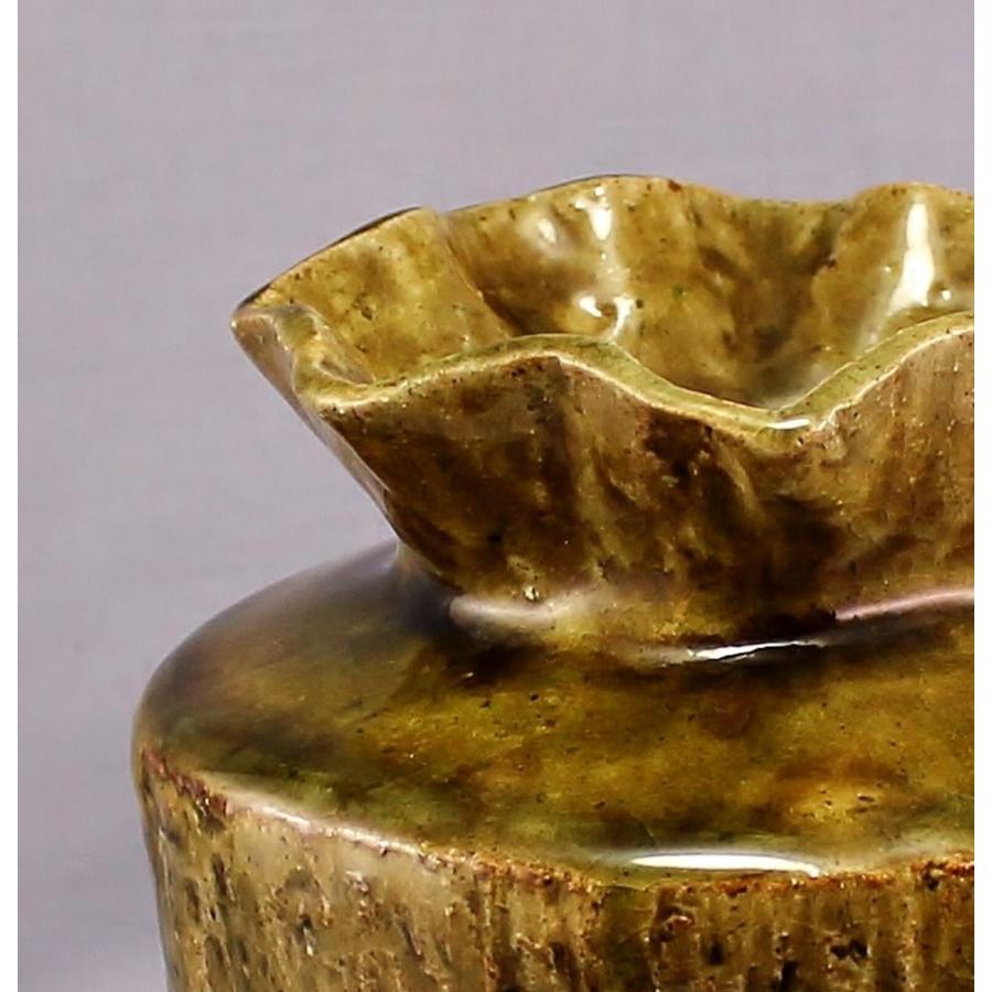 織部焼　一点物　器 出雲/山本達長/総織部酒器/総織部一点もの/15.5x10.5 X H8 - テーブル