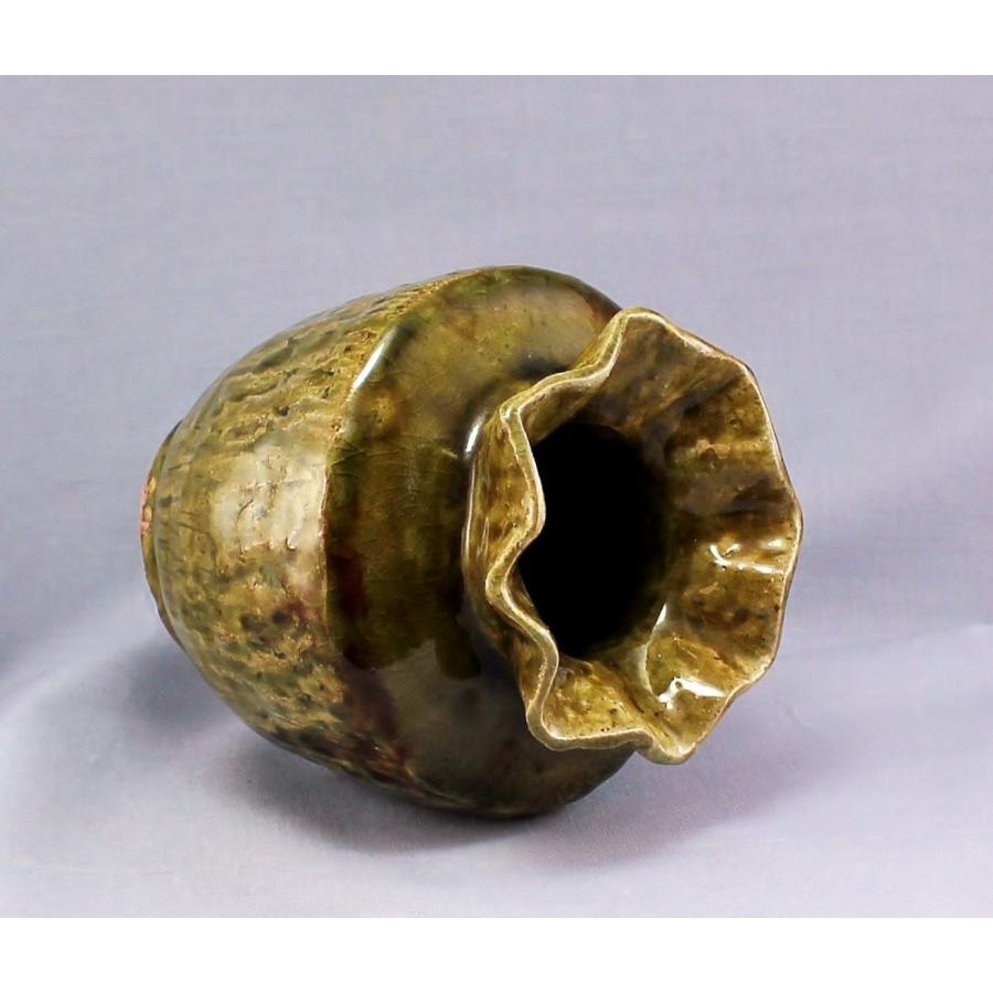 花瓶 瀬戸焼 オリジナル 一点物 織部花瓶作品2 : やきもの工房・炎