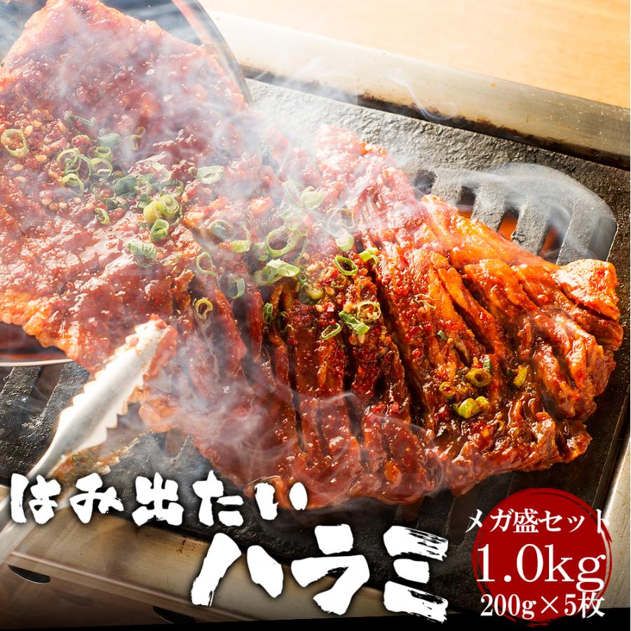 ふたご名物はみ出たいハラミ メガ盛セット1kg｜yakiniku-futago