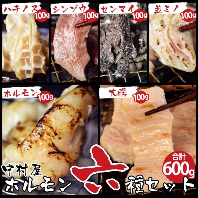 お中元 御中元 牛肉 国産牛 ホルモン6種盛り 600g ホルモン 大腸 ハチノス シンゾウ センマイ 並ミノ 各100g 焼肉 q 送料無料 焼肉中村屋 ヤフー店 通販 Yahoo ショッピング