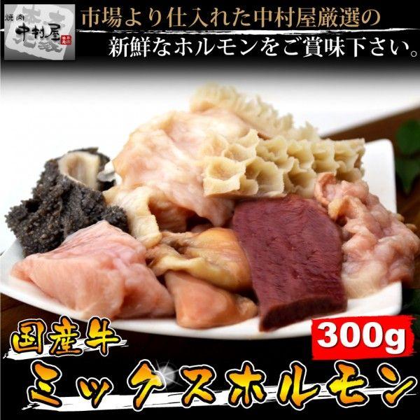 お中元 御中元 ホルモン 牛肉 国産牛 ミックスホルモン 300g 焼肉 バーベキュー もつ鍋 うどん ホルモン焼き お試し 送料無料｜yakinikunakamurayayh