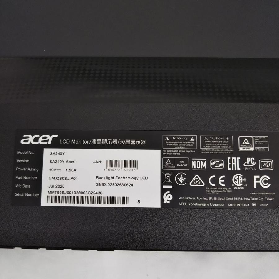 Acer モニター ディスプレイ AlphaLine 23.8インチ SA240YAbmi フルHD IPS フレームレス HDMI D-Sub スピ｜yakshop｜06