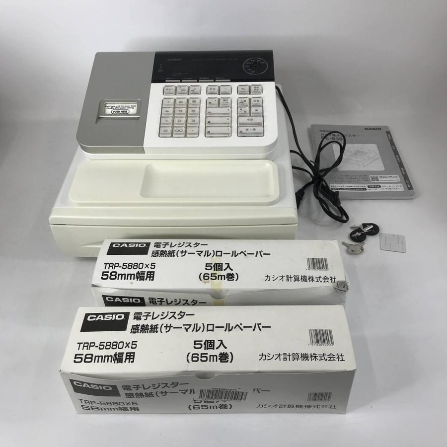 中古】カシオ レジスター 8部門 小型ドロア SE-S30-SRL ライトシルバー 