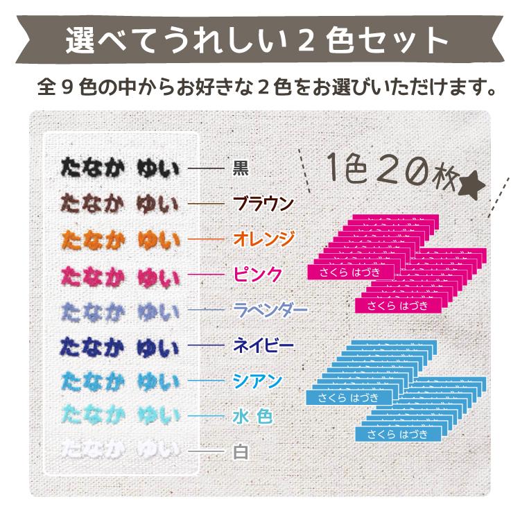 最短当日出荷】カット済みフロッキーネーム 選べる2色 合計40個 カット