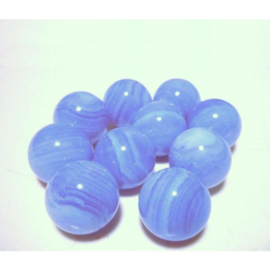 ブルーレースアゲート 開運 お守り・20mm・丸玉お徳用！10個セット ブルーレースアゲート 開運 お守り・20mm・丸玉お徳用！10個セット