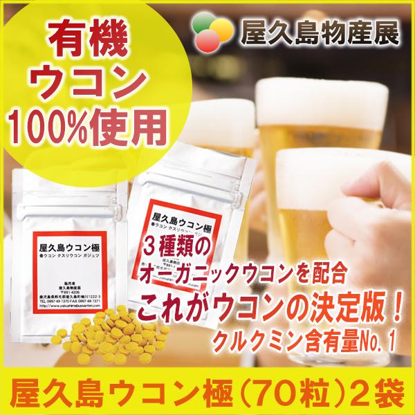 屋久島ウコン極70粒 2袋セット お試し 無農薬 有機栽培 産地直送 サプリメント [M便 1/3] |  | 01