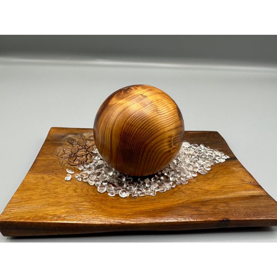 屋久杉 虎杢宝珠玉60mm 皿付 送料無料 : 屋久杉専門店太宰府工芸