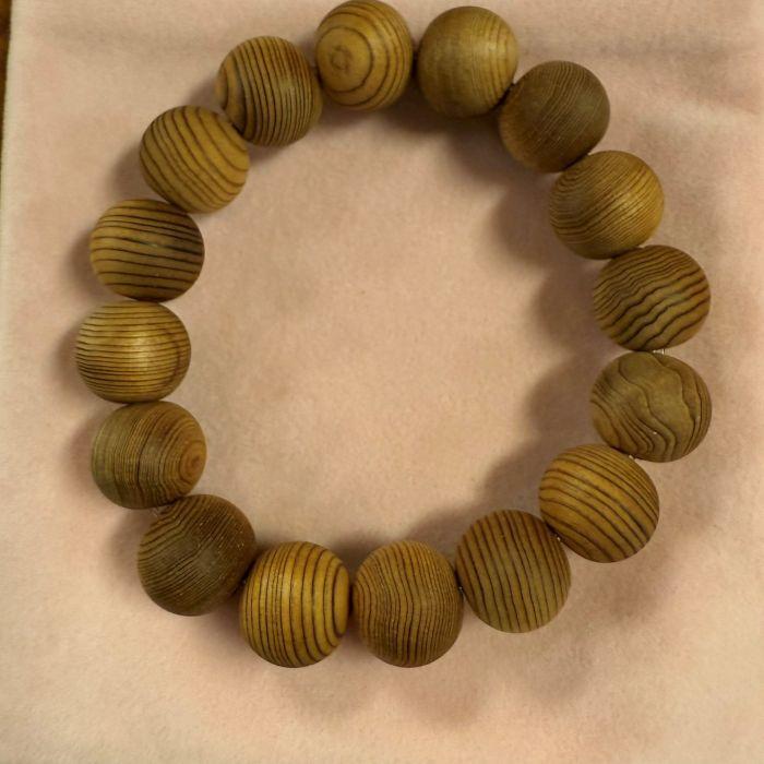 屋久杉特上磨き無塗装12mmブレスレット（16玉内周16cm) : 屋久杉専門店 