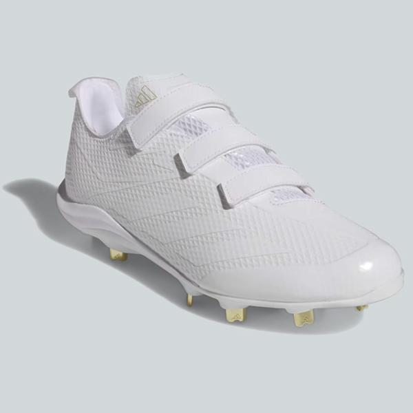 adidas（アディダス） 野球 白スパイク 3本ベルト 樹脂底 金具埋込