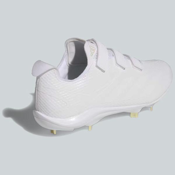 adidas（アディダス） 野球 白スパイク 3本ベルト 樹脂底 金具埋込