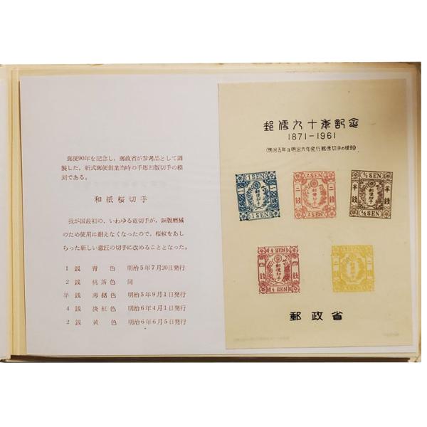 現品限り 切手ではありません 模刻切手 スーベニアカード 郵便90年記念