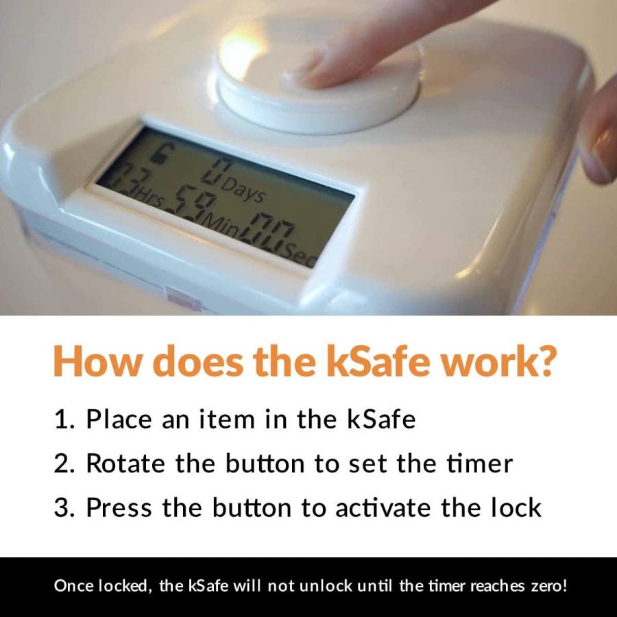 KSafe タイムロッキング コンテナ XL 禁欲 ボックス (白いふた + 白