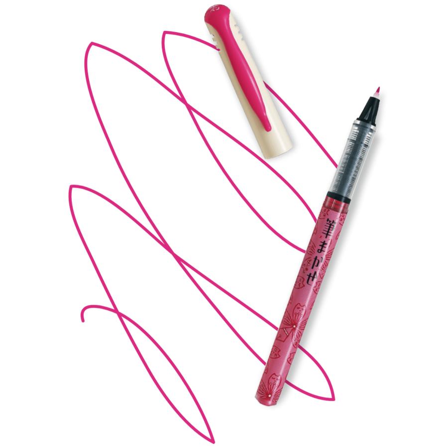 筆まかせ 数量限定筆まかせワクワクねこだらけ パイロット筆ペンカラー