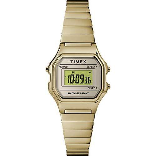 Timex レディース デジタル ミニ 27mm 腕時計 ゴールドトーン。