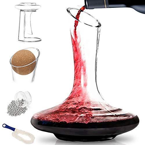 【SALE／55%OFF】 デキャンタ BTaT- 乾燥スタンド ワインカ ワインデキャンタ 100%無鉛クリスタルガラス 手吹き XL ビーズ ブラシ ストッパー コップ、グラス
