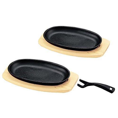 パール金属 ステーキ 皿 キッチン 台所用品 鉄板 2枚組 ハンドル付 ハンドル付 鉄