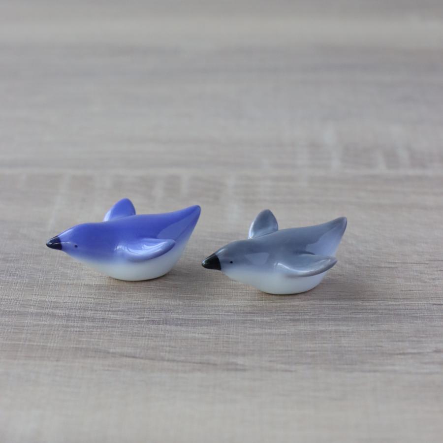 ペンギン ミニチュア 小さい 置物 ブルー グレー 海の生き物 有田焼
