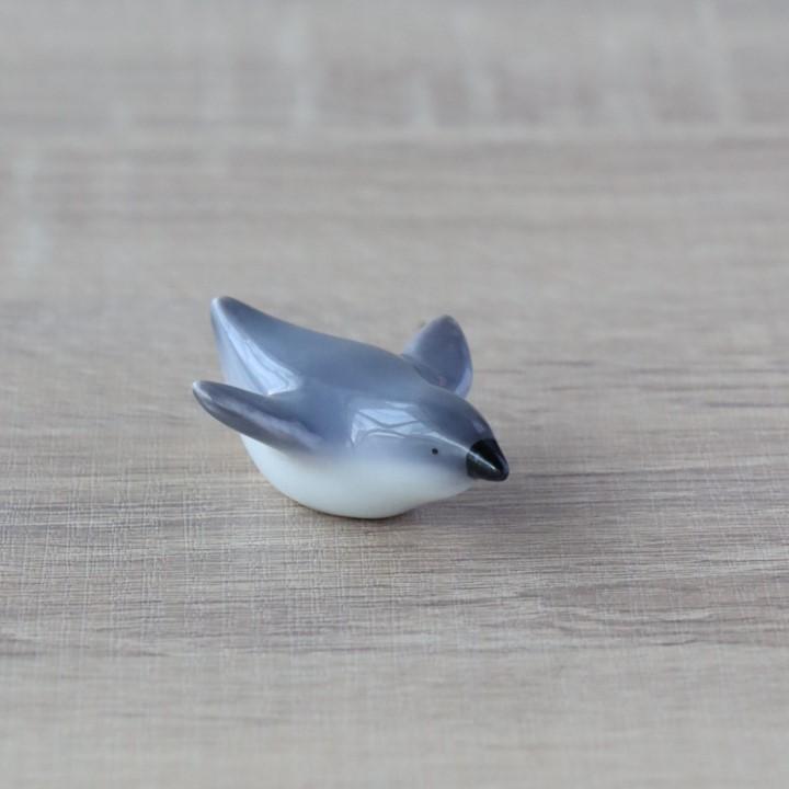 置物 ペンギン ミニチュア 小さい ブルー グレー 海の生き物 有田焼