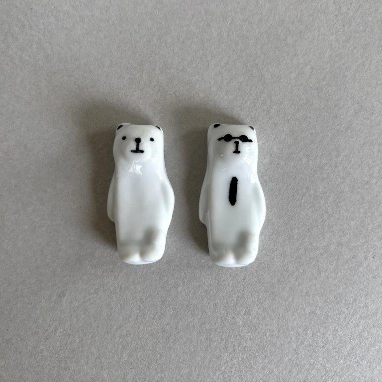 箸置き カトラリーレスト シロクマ 白くま サングラス 有田焼
