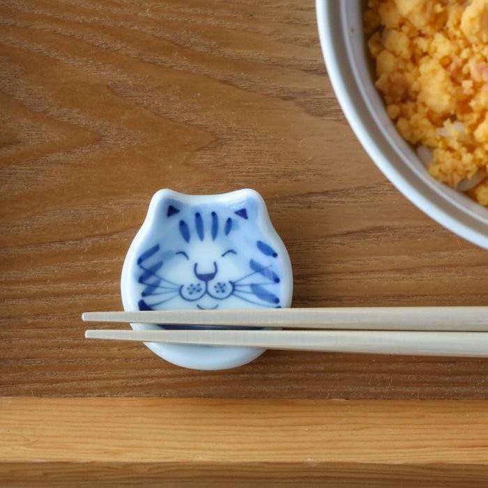 箸置き 猫 ねこ 染付 4〜5cm 有田焼 日本製 和食器 : 有田焼 山忠