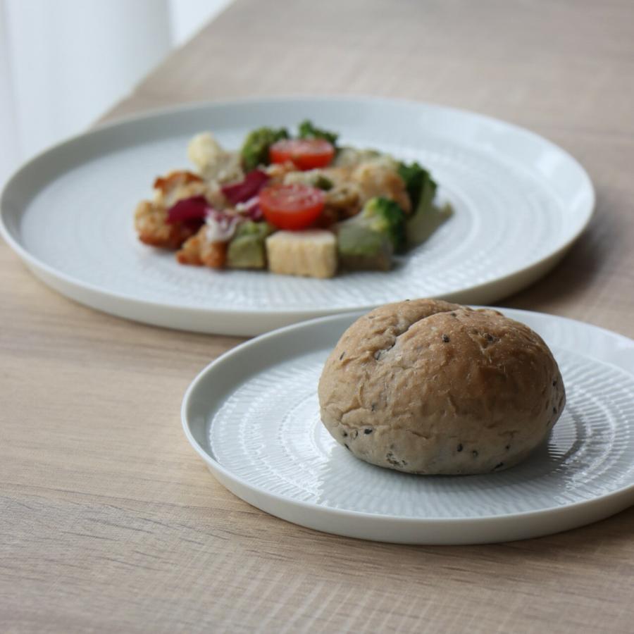 フラットプレート 食器 プレート皿 陶器 16cm 白磁 飛び鉋 パン皿 取り