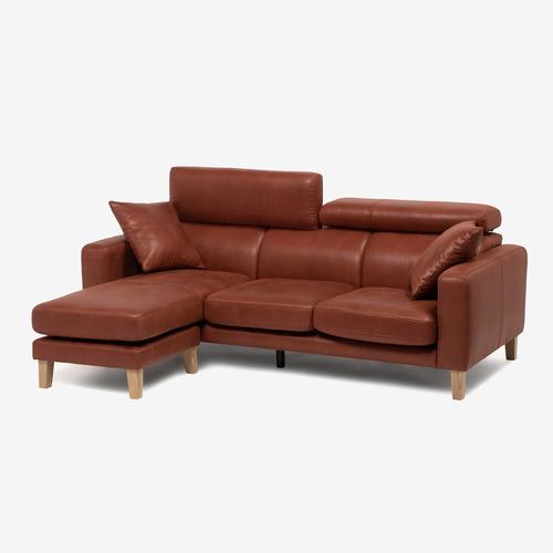 ほぼ未使用 大塚家具 組み替え可能 カウチソファ「セリーナ SD-295D」 布 ブラウン色 脚ナチュラル色 【PET2070566595】(75480円)