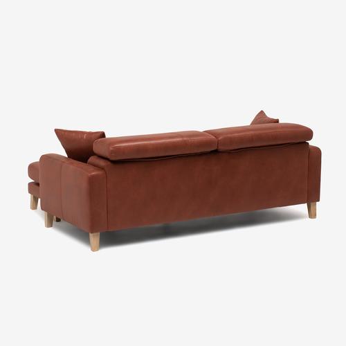 ほぼ未使用 大塚家具 組み替え可能 カウチソファ「セリーナ SD-295D」 布 ブラウン色 脚ナチュラル色 【PET2070566595】(75480円)