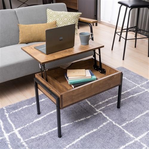 昇降式センターテーブル ダークブラウン 在庫限り】ヤマダオリジナル 昇降センターテーブル ダークブラウン