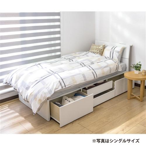 セミダブル］ヤマダオリジナル 収納付きベッドフレーム 120×210