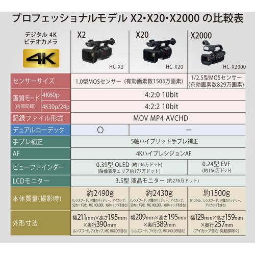 Ｐａｎａｓｏｎｉｃ HC-X2 デジタル4Kビデオカメラ ビデオカメラ HCX2｜yamada-denki-2｜09