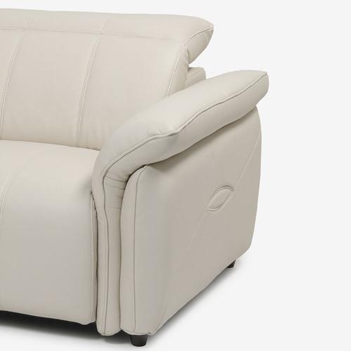 美品！大塚家具。 ホワイト本革ソファ リクライニング機能付き 大塚家具 オリジナル 電動リクライニングソファ 3点セット「L／S