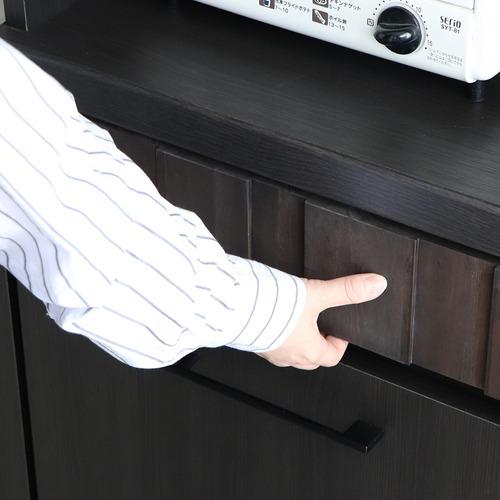 東馬(Tohma) RESE レセ 105KB Aタイプ キッチン収納 木目調 幅104.7×奥行45×高さ180cm ブラックの画像