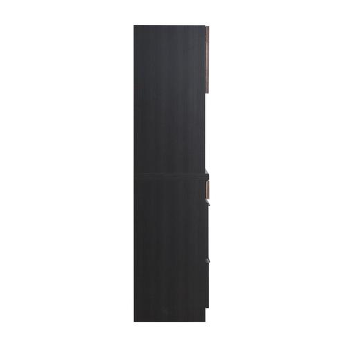 東馬(Tohma) RESE レセ 105KB Aタイプ キッチン収納 木目調 幅104.7×奥行45×高さ180cm ブラックの画像