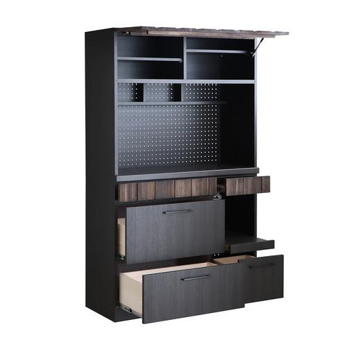 東馬(Tohma) RESE レセ 105KB Cタイプ キッチン収納 木目調 幅104.7×奥行45×高さ180cm ブラック_10