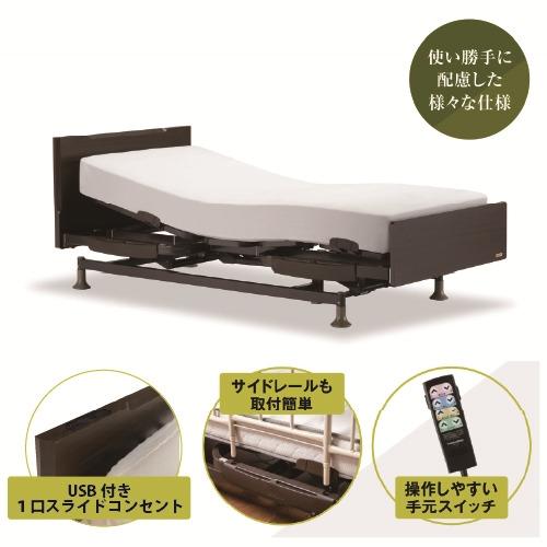 [シングル]フランスベッド 電動寝台ひな型 レステックス101F3MDW S 3原動機 ダークウォールナット