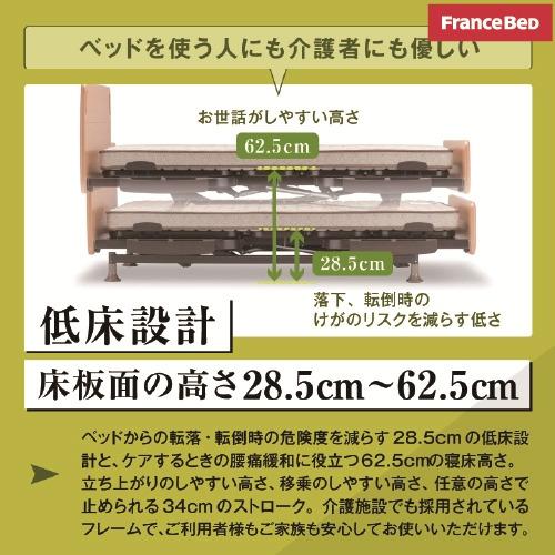 [シングル]フランスベッド 電動寝台ひな型 レステックス101F3MDW S 3原動機 ダークウォールナット
