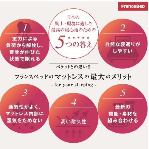 [クィーン]フランスベッド マットレス QハードプロNWDLXPWMON 厚さ26cm 抗菌防臭 防ダニ