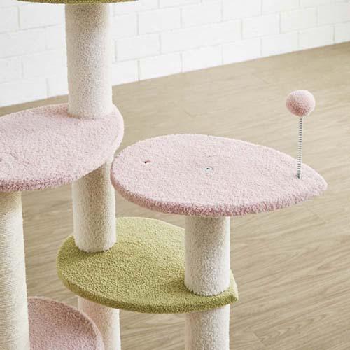 後藤家具物産 キャットタワー モモ 小屋付き ハンモック付き ピンク CAT-TW-MOMO_7